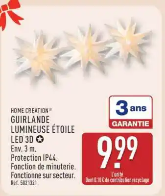 ALDI HOME CREATION GUIRLANDE LUMINEUSE ÉTOILE offre