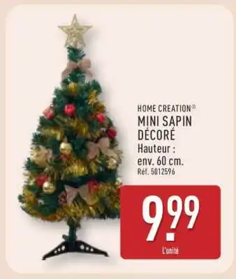 ALDI HOME CREATION MINI SAPIN DÉCORÉ offre