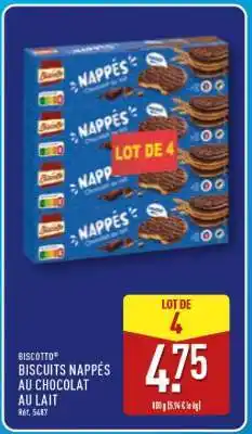 ALDI BISCOTTO BISCUITS NAPPÉS AU CHOCOLAT AU LAIT offre