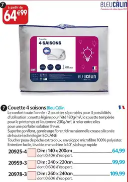 Maximo Couette 4 saisons bleu câlin offre