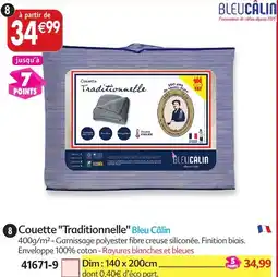 Maximo 8 couette "traditionnelle" bleu câlin offre