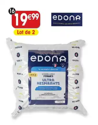 Maximo 2 oreillers ultra respirants offre