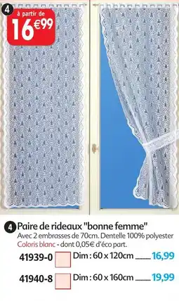 Maximo Paire de rideaux bonne femme offre