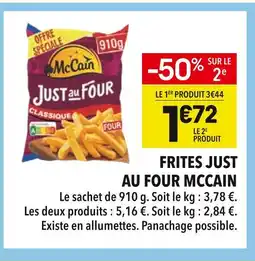 Supeco McCain Frites Just au Four Classique offre