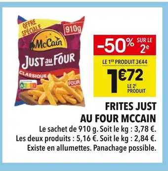 Supeco McCain Frites Just au Four Classique offre
