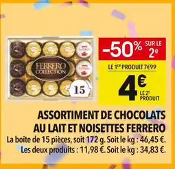Supeco Ferrero Assortiment de chocolats au lait et noisettes offre