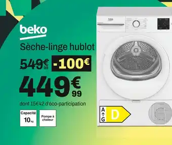 BUT BEKO Sèche-linge hublot offre