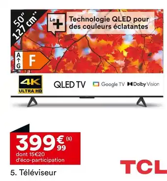 BUT TCL Téléviseur QLED TV 50 127 cm offre
