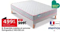 BUT MERINOS Ensemble matelas et sommier guinguette 2 140x190 cm offre