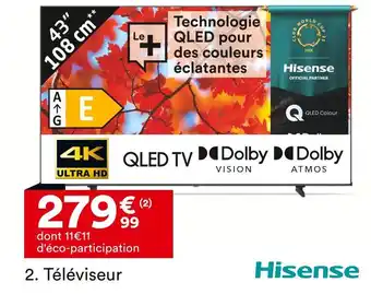 BUT HISENSE Téléviseur QLED 43 4K Ultra HD offre