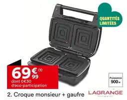 BUT LAGRANGE Croque monsieur + gaufre offre