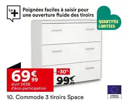BUT Commode 3 tiroirs Space offre