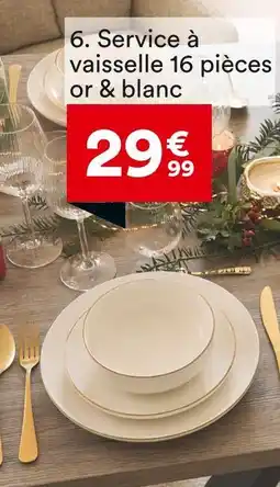 BUT Service à vaisselle 16 pièces or & blanc offre