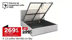 BUT Lit coffre 140x190 cm Sky offre