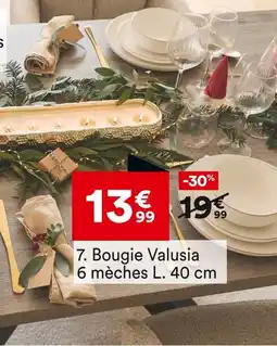 BUT Bougie Valusia 6 mèches L. 40 cm offre