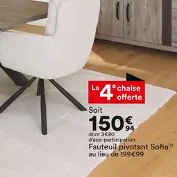 BUT Fauteuil pivotant sofia offre