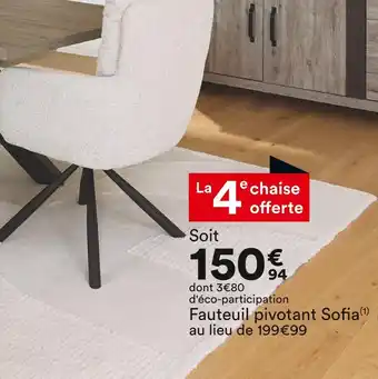 BUT Fauteuil pivotant sofia offre