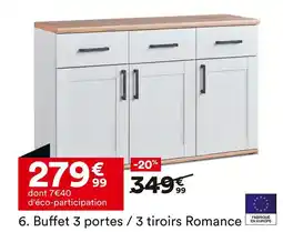 BUT Buffet 3 portes / 3 tiroirs Romance offre