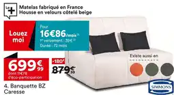 BUT Simmons Banquette BZ Caresse offre