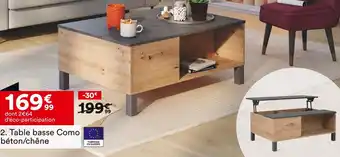 BUT Table basse Como béton/chêne offre