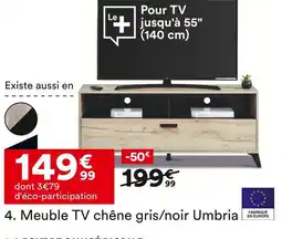 BUT Umbria Meuble TV chêne gris/noir offre