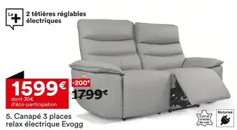 BUT Canapé 3 places relax électrique Evogg offre