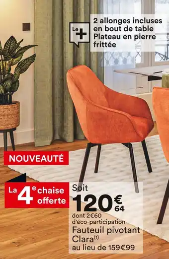 BUT Fauteuil pivotant Clara offre