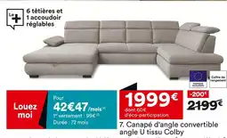 BUT Canapé d'angle convertible angle U tissu Colby offre