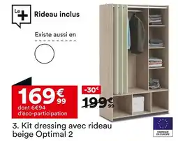 BUT Kit dressing avec rideau beige Optimal 2 offre