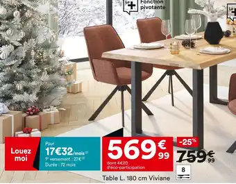 Table L. 180 cm Viviane