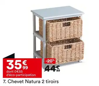 BUT Chevet Natura 2 tiroirs offre