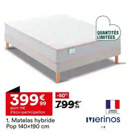 BUT Merinos Matelas hybride Pop offre