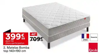 BUT Epeda Matelas Bomba top 140×190 cm offre