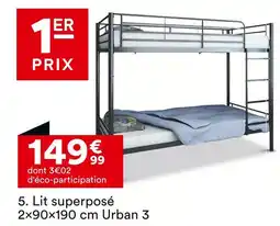 BUT Urban Lit superposé 2×90×190 cm 3 offre