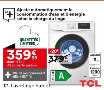 BUT TCL Lave-linge hublot offre