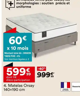 BUT Matelas Orsay 140x190 cm offre