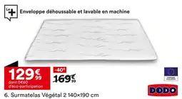 BUT DODO Surmatelas Végétal 2 140×190 cm offre