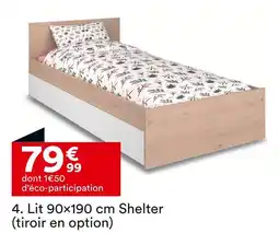 BUT Lit 90×190 cm Shelter (tiroir en option) offre