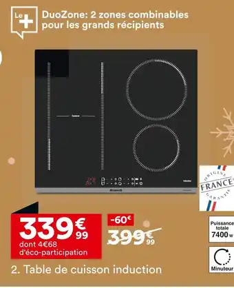 BUT Brandt Table de cuisson induction offre