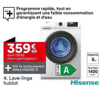 BUT HISENSE Lave-linge hublot offre