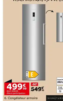 BUT SIGNATURE CONGÉLATEUR ARMOIRE SCA2606EXNF offre