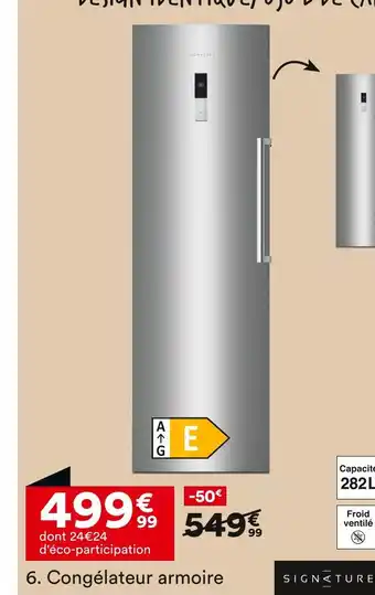 BUT SIGNATURE CONGÉLATEUR ARMOIRE SCA2606EXNF offre