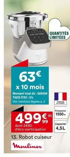 BUT Moulinex Robot cuiseur offre