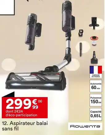 BUT Rowenta Aspirateur balai sans fil offre