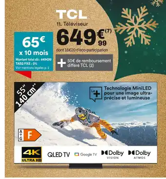 BUT TCL Téléviseur 55MQLED80K offre