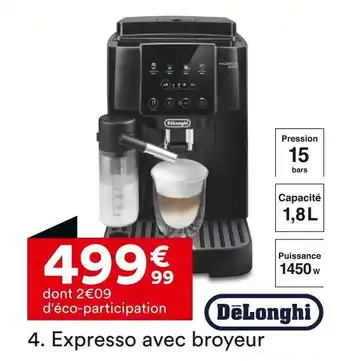 BUT DeLonghi Expresso avec broyeur feb22.62.B magnificas start offre
