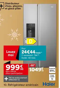 BUT Haier Réfrigérateur américain HSR5918DIMP offre