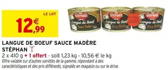 Intermarché Hyper STÉPHAN Langue de Boeuf Sauce Madère offre