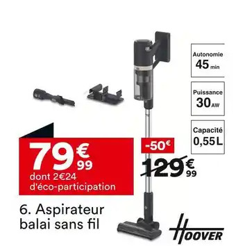 BUT Hoover Aspirateur balai sans fil offre