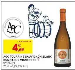 Intermarché Hyper Dumnacus Vignerons AOC Touraine Sauvignon Blanc offre